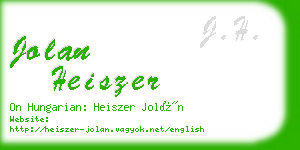 jolan heiszer business card